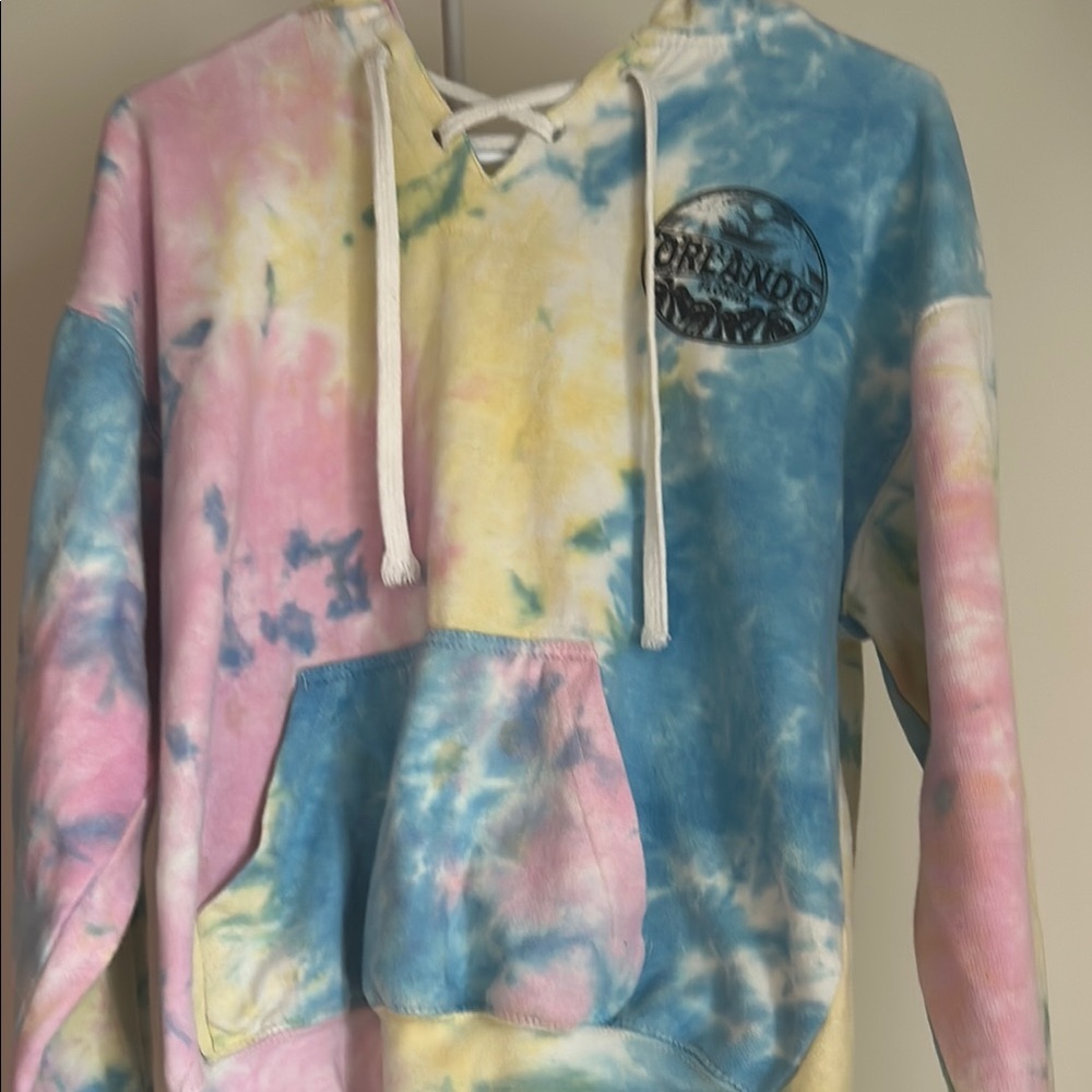Exist Tie-Dye V-Neck Sweater - Pink, Yellow, Blue